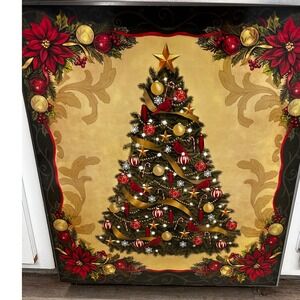 Collections Etc Decorative Christmas Tree Poinsettia dishwasher magnetArt Panel